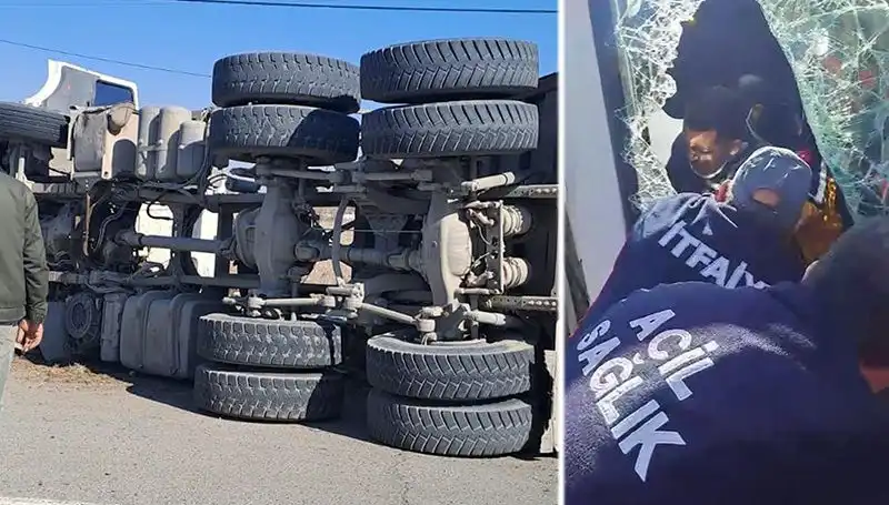 Kamyon Virajda Devrildi: Trafikte Uzun Süre Aksama Yaşandı