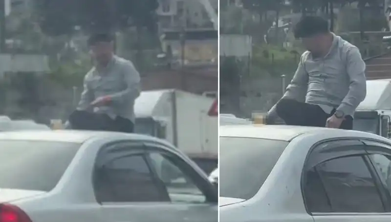 Trafikte Pes Dedirten Görüntü: Otomobil Üzerinde İnanılmaz Alem!