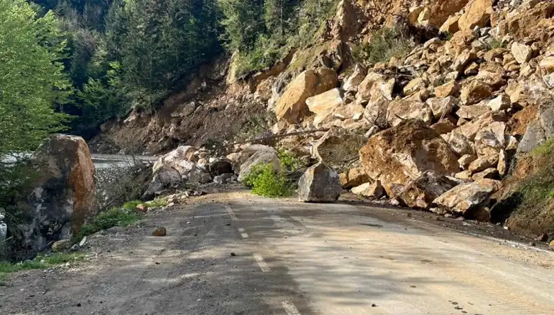 Giresun’da Aniden Gelen Heyelan Yolculuğu Bedavaya Getirdi