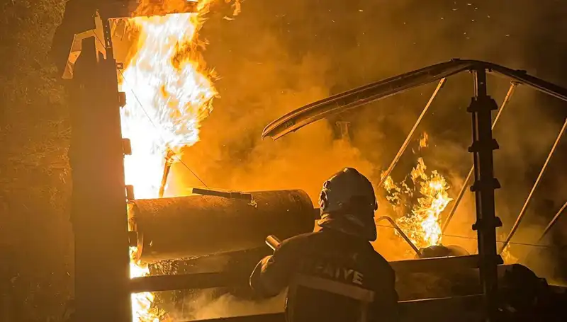 Tırda Başlayan Yangın Ağaçları Sarmaladı: İtfaiye Müdahale Etti