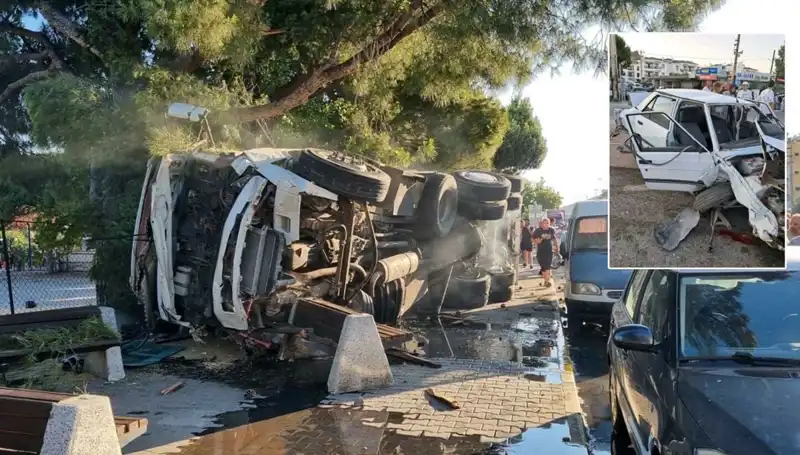 Freni Patlayan Kamyon Trafikte dehşet saçtı: Otomobillerin Üzerine Gitti