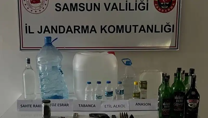 Samsun'da Sahte İçki Operasyonunda Yüzlerce Litre Ele Geçirildi!
